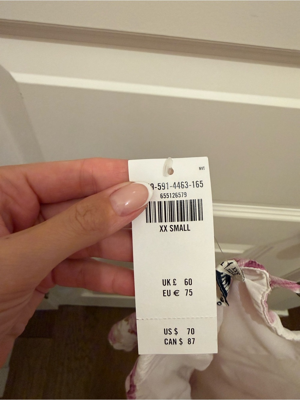 ABERCROMBIE & FITCH | Cream/Purple Floral
Crinkle Textured Mini Dress | SIZE XXS - Picture 6 of 6